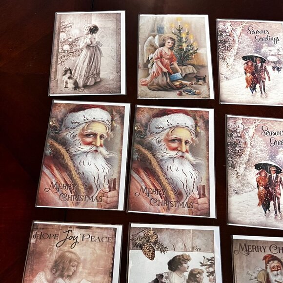 Vintage-Style Blank Christmas & Holiday Cards By Yesterdays Best  Set Of 18 - Picture 3 of 7